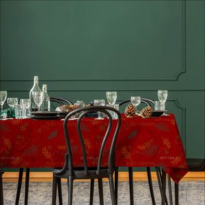 Tovaglia natalizia in tessuto con decoro bonne noel