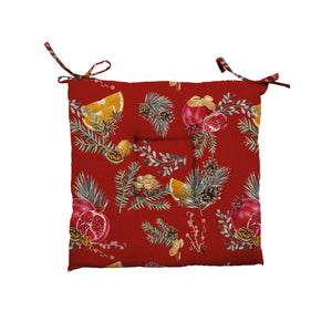 Set di 2 cuscini trapuntati decoro natalizio  agrumi e pigne