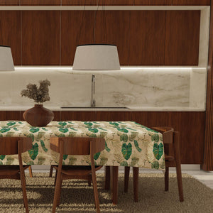 Tovaglia felpata cerata IDROREPELLENTE a fantasia foliage