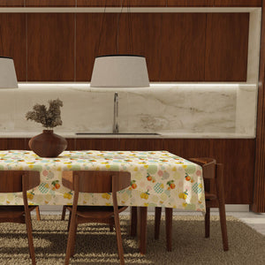 Tovaglia felpata cerata IDROREPELLENTE a fantasia mandarini