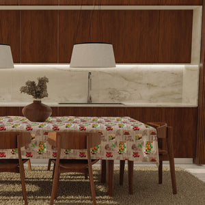 Tovaglia felpata cerata IDROREPELLENTE a fantasia kiwi