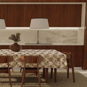 Tovaglia felpata cerata IDROREPELLENTE a fantasia retrò