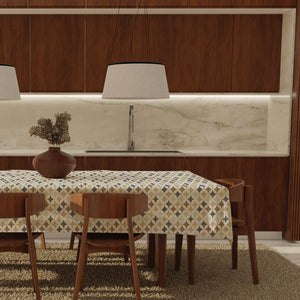 Tovaglia felpata cerata IDROREPELLENTE a fantasia rombi