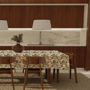 Tovaglia felpata cerata IDROREPELLENTE a fantasia pois retrò