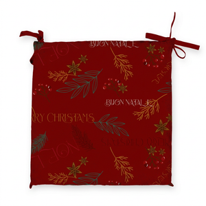 Cuscino Natalizio per Sedia con Laccetti - Merry Christmas