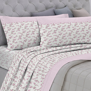 Completo letto in cotone Fiori
