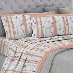 Completo letto in cotone Lavanda