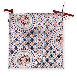 Set di 2 Cuscini trapuntati per sedia con motivo maiolica moderna