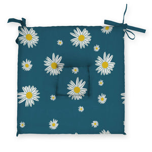 Set di 2 Cuscini trapuntati per sedia con motivo margherita