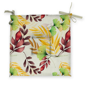 Set di 2 Cuscini trapuntati per sedia con motivo foglie