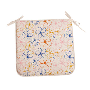 Set di 4 cuscini quadrati per sedia con motivo fiorato