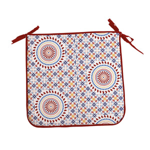 Set di 4 cuscini quadrati per sedia con motivo maiolica moderna