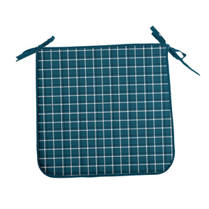 Set di 4 cuscini quadrati per sedia con motivo check