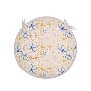 Set di 4 cuscini rotondi per sedia con motivo fiorato