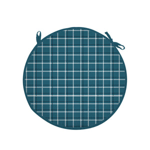 Set di 4 cuscini rotondi per sedia con motivo check