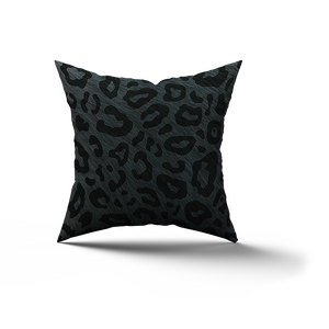 Cuscino salotto in vellutino decoro maculato nero