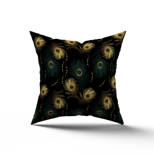 Cuscino salotto in vellutino decoro pavone