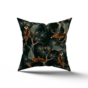 Cuscino salotto in vellutino decoro tigre