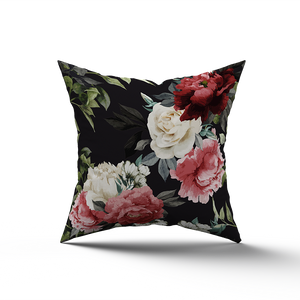 Cuscino salotto in vellutino decoro rose