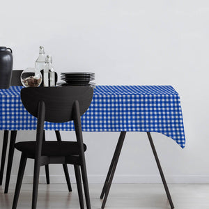 Tovaglia felpata decoro quadrotti blu