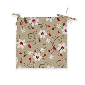 Cuscino nuvola decoro fiori rosso