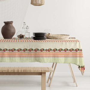 Tovaglia armony antimacchia decoro righe e rose