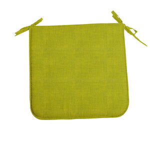 Cuscini quadrati per sedia sfoderabili con cerniera con volant e lacci  misura 38x38 cm in tessuto loneta Made in Italy