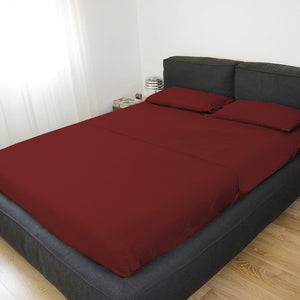 Completo letto-fatto tinta unita bordeaux