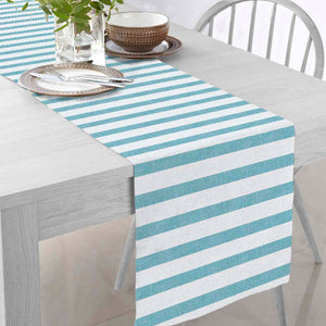 Runner shabby decoro righe grandi azzurro