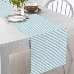 Runner shabby decoro righe piccole azzurro