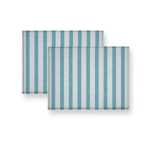 Coppia breakfast drill shabby decoro righe grandi azzurro