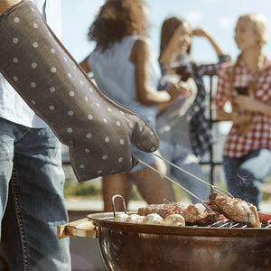 Guanto barbecue shabby decoro pois tortora