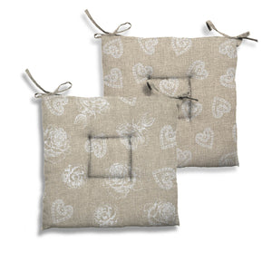 Cuscino creta shabby decoro cuori