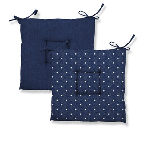 Cuscino creta shabby decoro pois blu