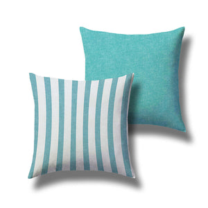 Cuscino salotto shabby decoro righe grandi azzurro