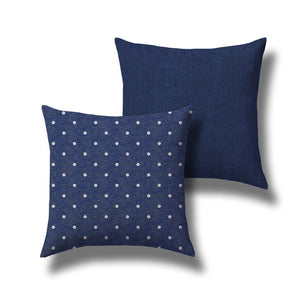 Cuscino salotto shabby decoro pois blu