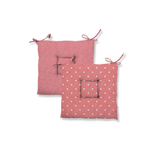 Cuscino creta filo green trapuntato pois rosso