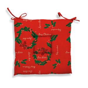 Set di 2 cuscini trapuntati decoro natalizio ghirlanda