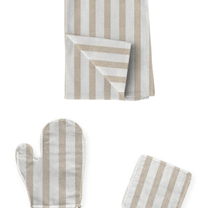 Set cucina shabby decoro righe grandi