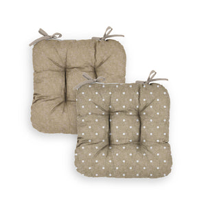 Cuscino morbidino filo green decoro pois tortora