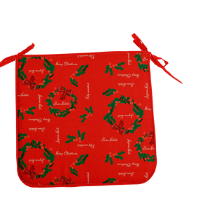 Cuscino per sedia quadrato con motivo ghirlanda