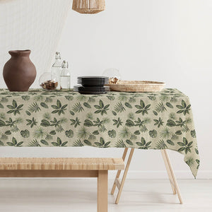 Tovaglia drill decoro foglie tropicali