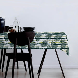 Tovaglia felpata decoro foglie e righe