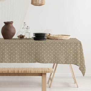 Tovaglia filo green decoro pois tortora