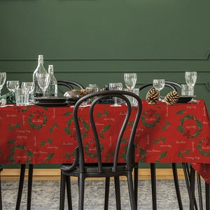 Tovaglia natalizia in tessuto con motivo ghirlanda